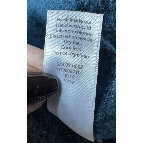 Athleta Woman’s Sz M Transit Colorblock Turtleneck Blue Black Merino Wool Blend - Picture 8 of 10